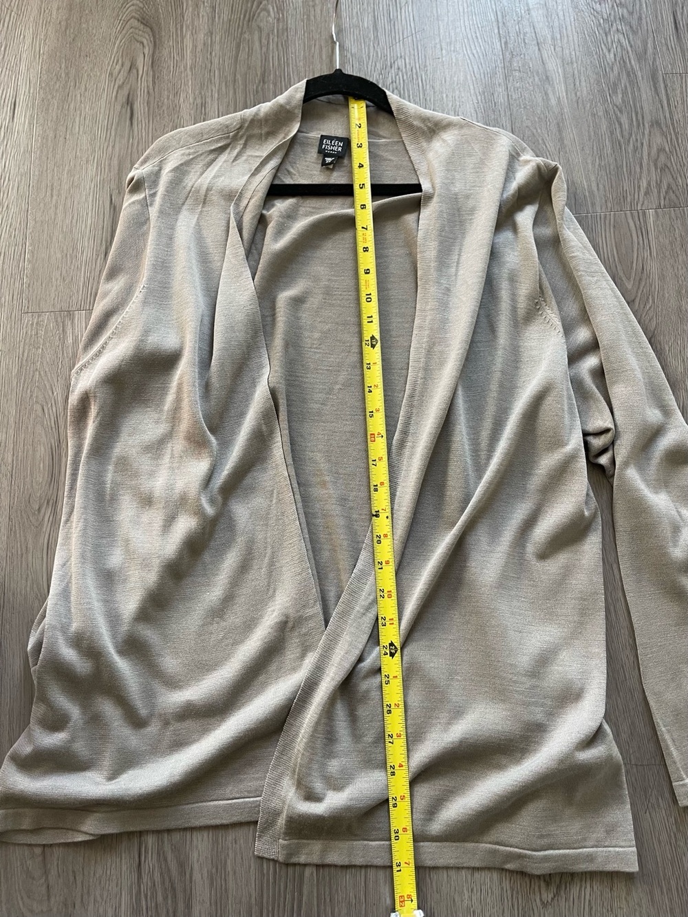 Eileen Fisher SILK Open Front Cardigan - Light Taupe 2X - Picture 5 of 6